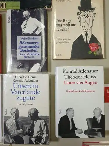 18 Bücher Konrad Adenauer: Attentat, Anmerkungen, Briefwechsel, Gespräche ...