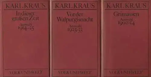 Buch: Grimassen. In dieser großen Zeit. Vor der Walpurgisnacht, Kraus, Karl