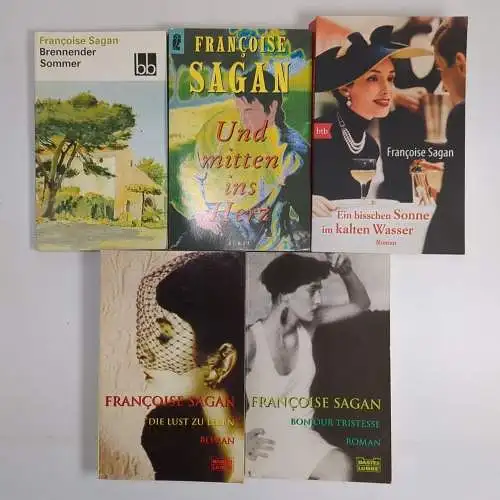 5 Romane Francoise Sagan, Sommer, Waser, Tristesse, Hez, Lust zu leben, 5 Bände