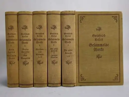 Buch: Gottfried Keller - Gesammelte Werke, 5 Bände, 1923, Benjamin Harz Verlag