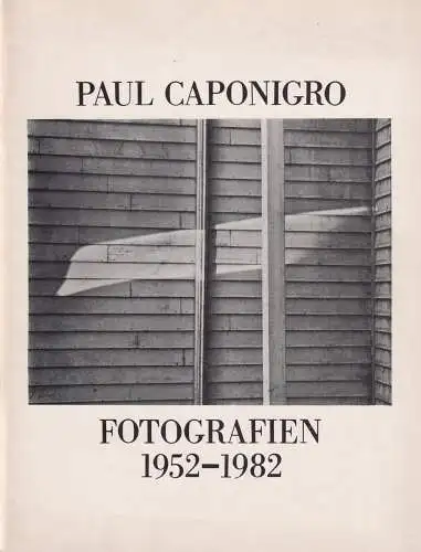 Buch: Paul Caponigro - Fotografien 1952-1982, 1987, gebraucht, gut