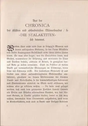 Buch: Aus der Chronica des illüstren und absonderlichen Männerbundes Stal 339909