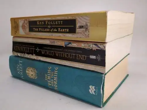 3 Bücher Ken Follett - Kingsbridge: The Pillars..., World without End, Evening..