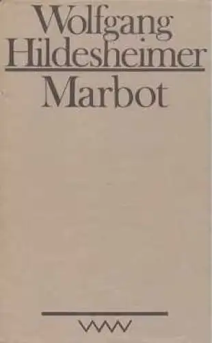 Buch: Marbot, Hildesheimer, Wolfgang. 1988, Verlag Volk und Welt, gebraucht, gut