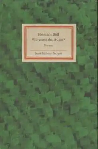 Insel-Bücherei 908, Wo warst du Adam?, Böll, Heinrich. 1969, Insel-Verlag, Roman