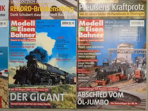 Modelleisenbahner 2001, Heft 1-12, Zeitschrift, Modelleisenbahn, Modellbau