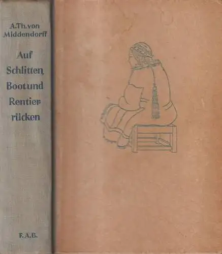 Buch: Auf Schlitten, Boot und Rentierrücken, Middendorff, 1953, Brockhaus