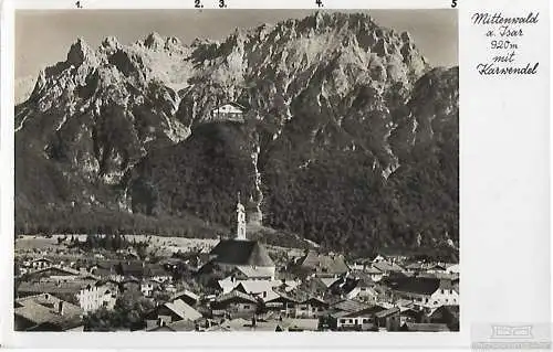 AK Mittenwald a. Isar mit Karwendel. ca. 1939, Postkarte. Ca. 1939