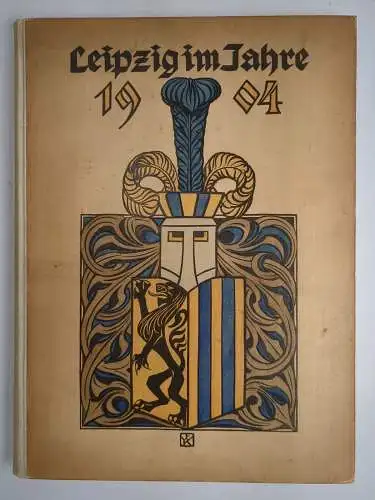 Buch: Leipzig im Jahre 1904, mit Exlibris von Alphons Dürr, gez. Lina Burger