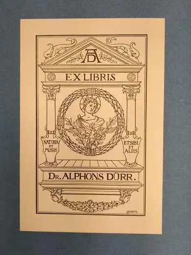 Buch: Leipzig im Jahre 1904, mit Exlibris von Alphons Dürr, gez. Lina Burger