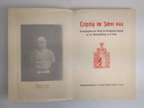 Buch: Leipzig im Jahre 1904, mit Exlibris von Alphons Dürr, gez. Lina Burger