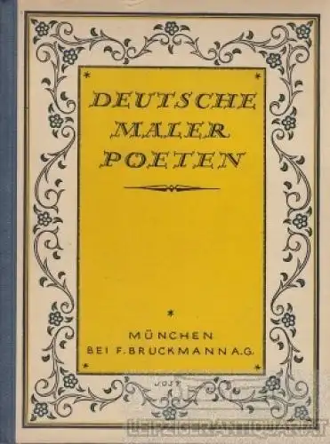 Buch: Deutsche Maler Poeten, Wolf, Georg Jacob. Ca. 1910, F. Bruckmann Verlag