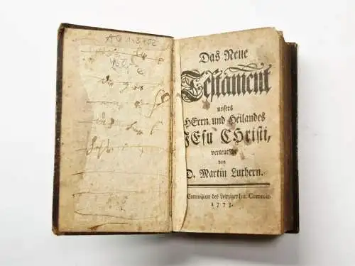 Buch: Das Neue Testament unsers Herrn und Heilandes Jesu Christi, Luther. 1773