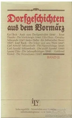 Buch: Dorfgeschichten aus dem Vormärz, Beck, Karl. 1981, C.W. Leske Verlag