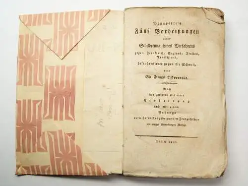 Buch: Bonaparte's Fünf Verheißungen, d'Ivernois, Sir Francis. 1805