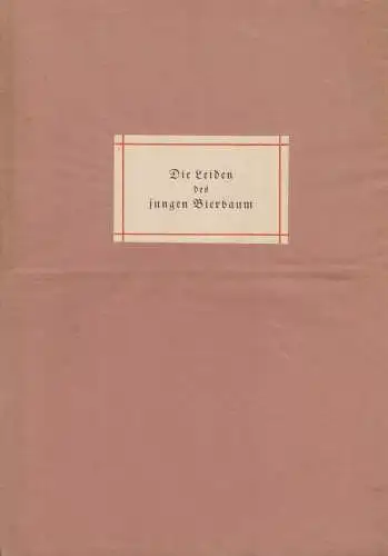 Buch: Die Leiden des jungen Bierbaum, 1925, Privatdruck, gebraucht, gut