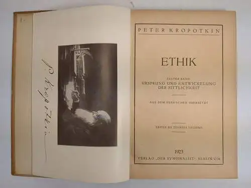 Buch: Ethik, Band 1, Peter Kropotkin, 1923, Verlag Der Syndikalist