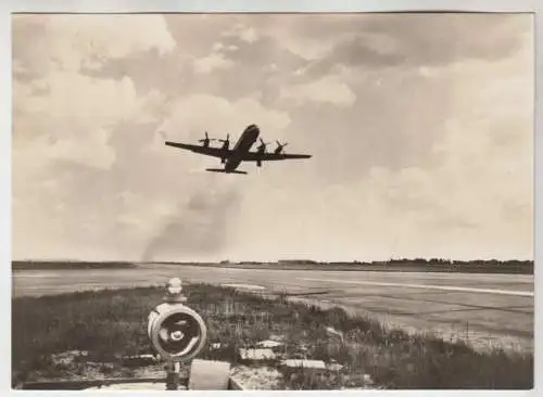 AK Interflug Turboprop IL-18, ca. 1968, Fotokarte, ungelaufen, gebraucht gut