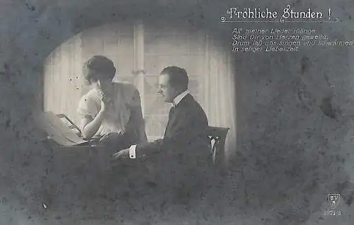 AK Fröhliche Stunden! ca. 1919, Film, Postkarte, gebraucht, gut