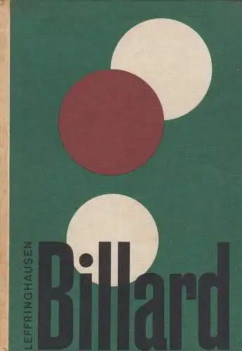 Buch: Billard, Leffringhausen, Walter, 1986, Sportverlag, gebraucht, gut