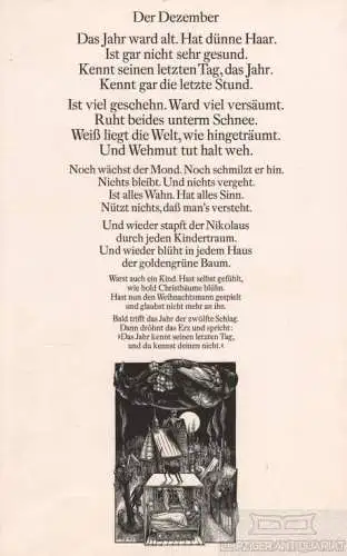 Holzstich: Der Dezember, Hirsch, Karl-Georg. Kunstgrafik, 1972, gebraucht, gut