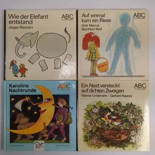 4 Bücher ABC Ich kann lesen, Elefant, Riese, Karolins Nachtruhe; Ein Nest