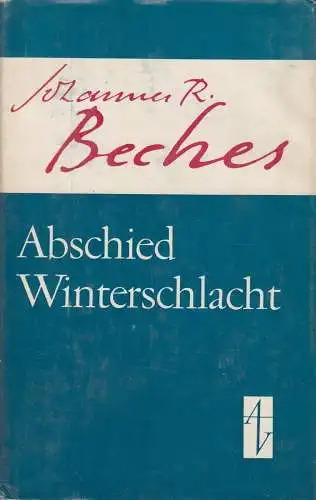 Buch: Abschied Winterschlacht, Becher, Johannes R., 1971, Aufbau Verlag