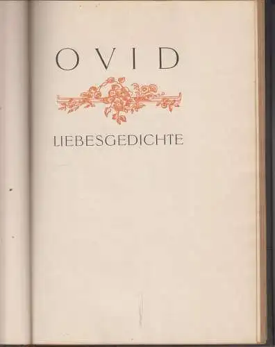 Buch: Liebesgedichte, Ovid, Ludwig Goldscheider, Phaidon-Drucke 4, o.J., gut