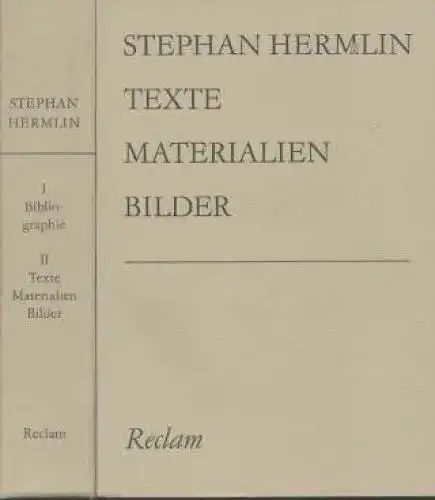 Buch: Bibliographie / Texte, Materialien, Bilder (2 Bde.). Hermlin, 1985, Reclam