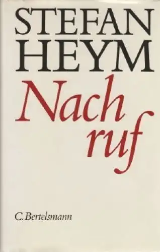 Buch: Nachruf, Heym, Stefan. 1988, C. Bertelsmann Verlag, gebraucht, gut