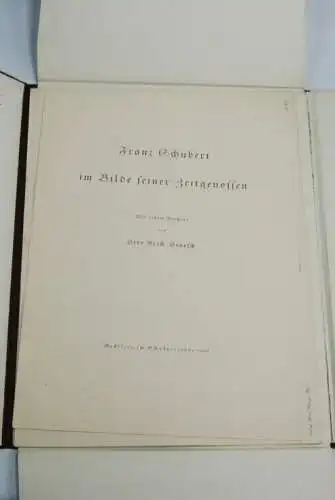 Buch: Franz Schubert im Bilde seiner Zeitgenossen, Deutsch, Otto Erich. 1928