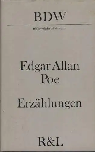 Buch: Erzählungen, Poe, Edgar Allan. Bibliothek der Weltliteratur, 1986