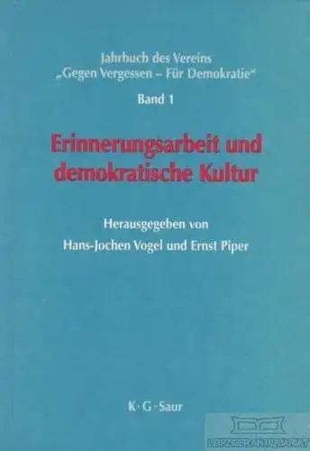 Buch: Erinnerungsarbeit und demokratische Kultur, Vogel. 1997, K. G. Saur Verlag