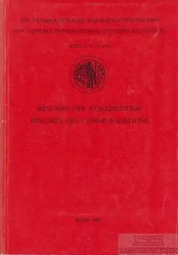 Buch: XVI. Internationaler Byzantinistenkongress, Alexander, John. 1981