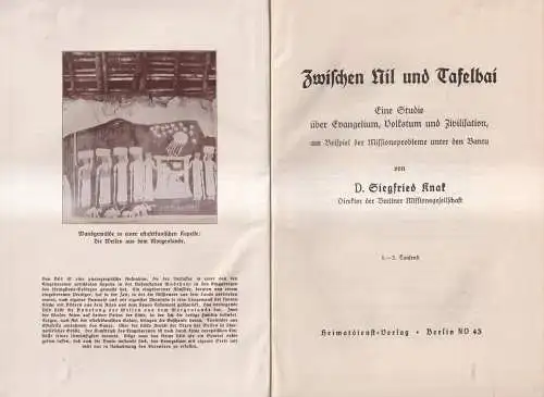 Buch: Zwischen Nil und Tafelbai, Knak, Siegfried. 1931, Heimatdienst Verlag