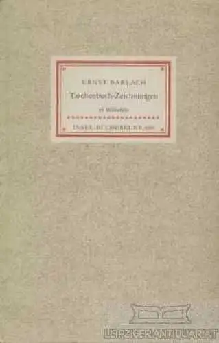 Insel-Bücherei 600, Taschenbuch-Zeichnungen, Barlach, Ernst. 1955, Insel-Verlag