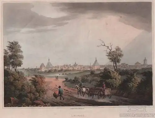 Radierung: Leipzig Leipsic, Bowyer, Robert. Kunstgrafik, 1815, Pall Mall,