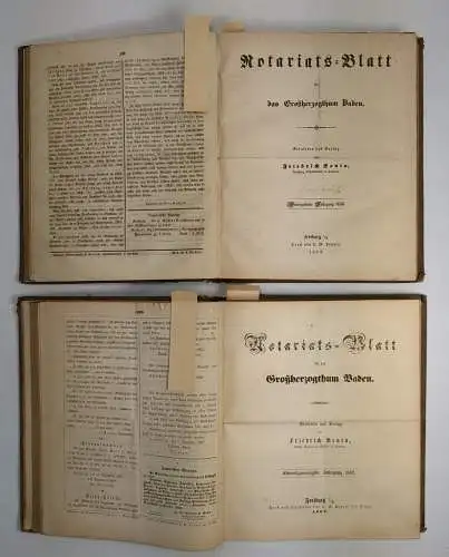 Notariats-Blatt für das Großherzogthum Baden, Sevin, Gerhardt, 3 Bände, 1857 ff.