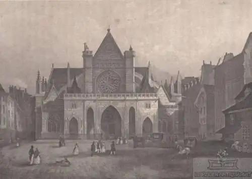 Kirche St. Germain D Auxerre in Paris. aus Meyers Universum, Stahlstich. 1850