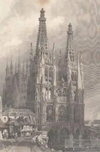 Die Cathedrale in Burgos in Spanien. aus Meyers Universum, Stahlstich. 1850