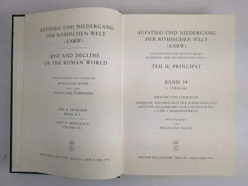 Buch: Principat, 34. Band (1. Teilband) Sprache und Literatur, 1993, De Gruyter