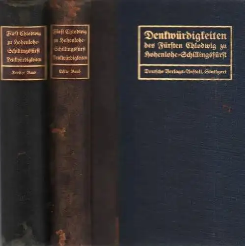 Buch: Denkwürdigkeiten des Fürsten Chlodwig zu Hohenlohe-Schillingsfürst. 1990