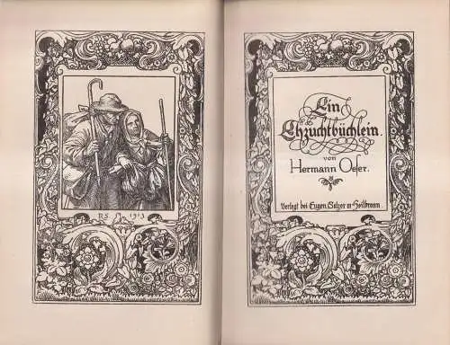 Buch: Ein Ehzuchtbüchlein, Oeser, Hermann. 1913, Verlag Eugen Salzer