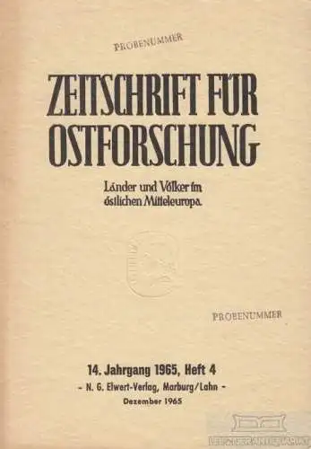 Zeitschrift für Ostforschung, Aubin, Hermann. 1965, N. G. Elwert-Verlag