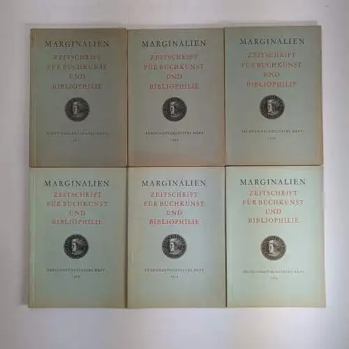 Marginalien. Zeitschrift für Buchkunst und Bibliophilie, 22 Hefte, 1974-1979