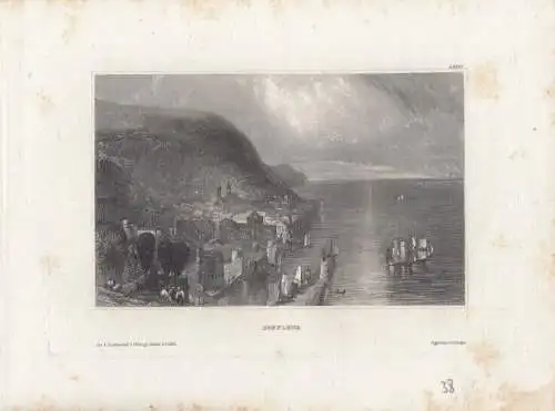 Honfleur. aus Meyers Universum, Stahlstich. Kunstgrafik, 1850, gebraucht, 265668