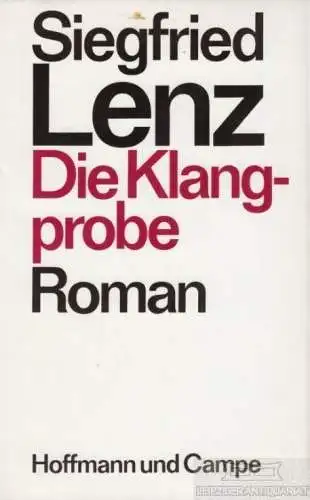 Buch: Die Klangprobe, Lenz, Siegfried. 1990, Verlag Hoffmann und Campe, Roman