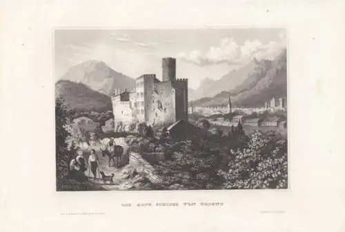 Das alte Schloss von Trient. aus Meyers Universum, Stahlstich. Kunstgrafik, 1850