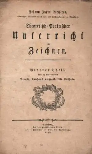 Buch: Theoretisch-Praktischer Unterricht im Zeichnen, Preißler, Johann Justin