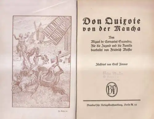 Buch: Don Quixote von der Mancha, Cervantes, 1905, Brandus'sche Verlagsbuchhdlg.